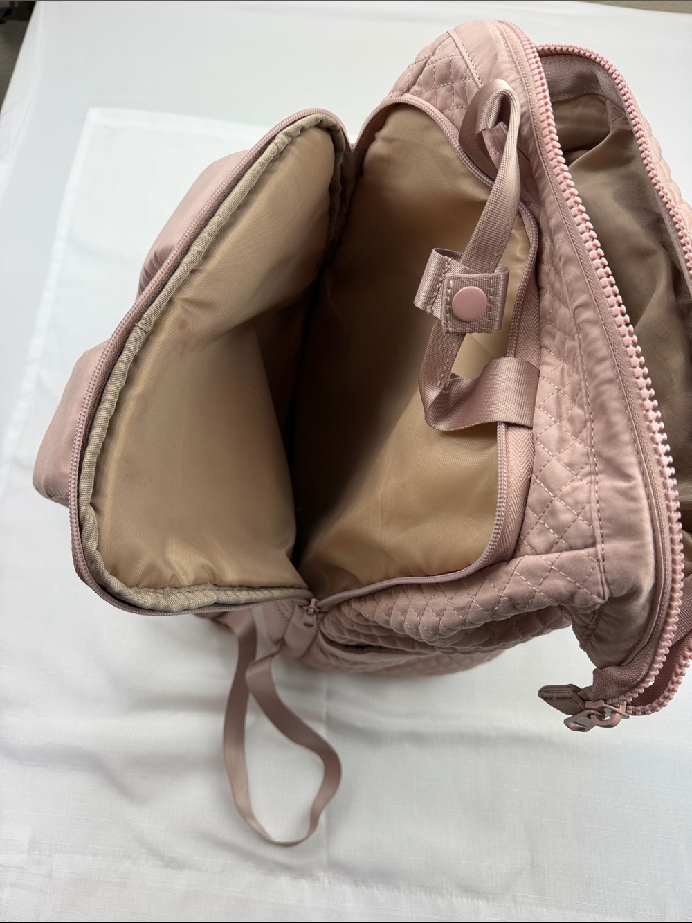 Bagsmart Quilted Blush Pink Backpack - Picture 4 of 10